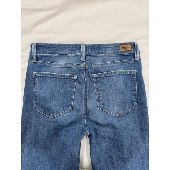Paige Hoxton Crop Jeans Mid Rise Wash Denim Women's Blue Size 29 - Picture 4 of 6